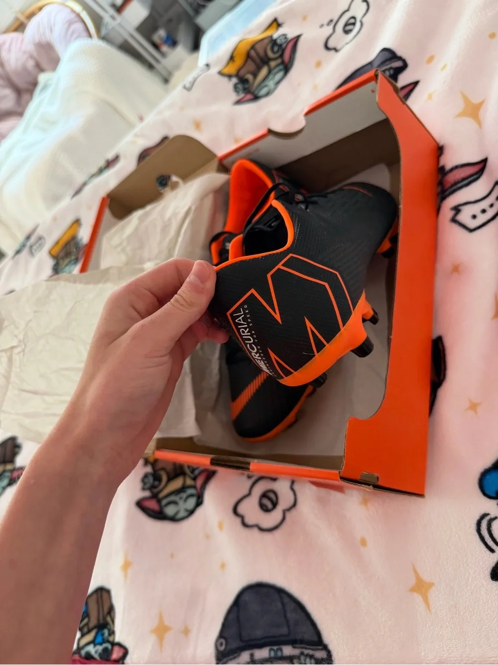 Nike Mercurial Vapor 12 Academy MG Soccer Cleats Black Orange